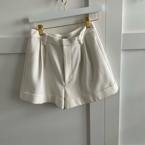 Alice + Olivia Cream High Waist Shorts
